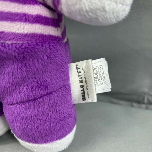 Hello Kitty Fiesta Toy 12" Plush Purple Bow Stripes - Picture 6 of 6